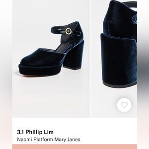 Phillip Lim Naomi Platform Mary Jane in Ocean size 38